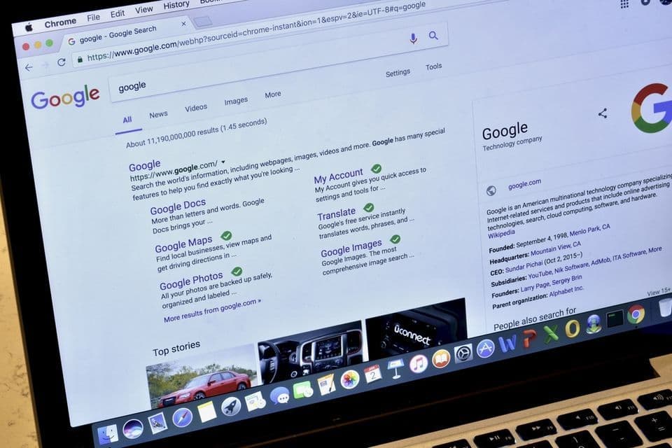 Google search results page