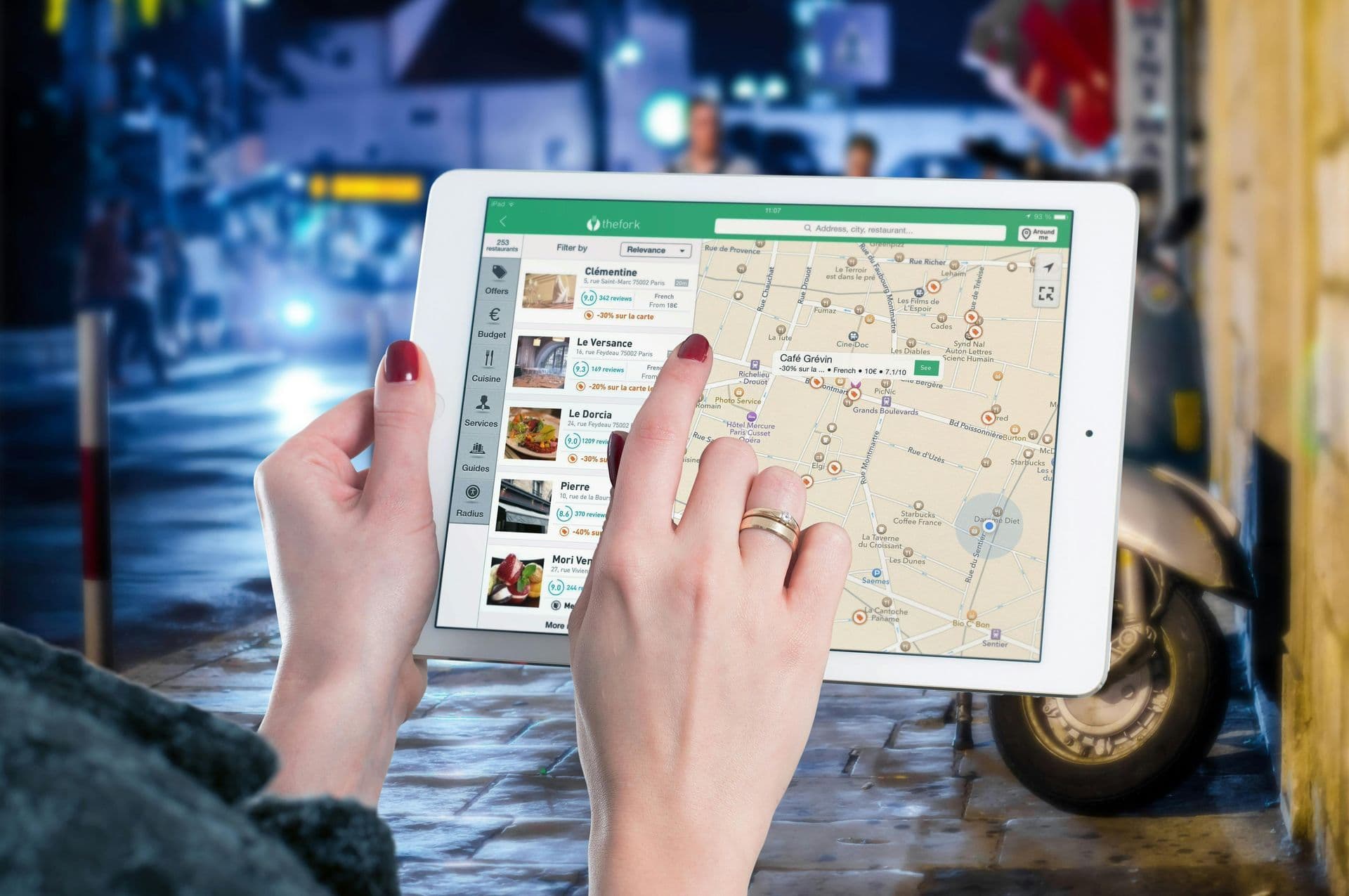 Map on a tablet